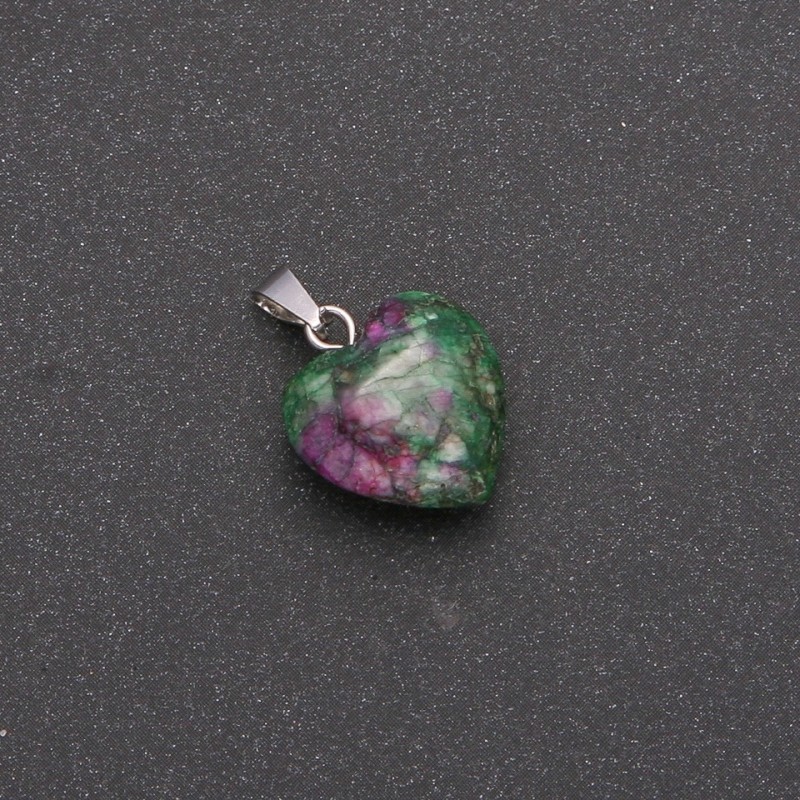 Zoisite Heart Pendant, 14x14x23mm +