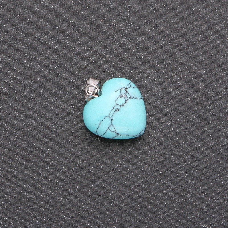 Turquoise Heart Pendant (single) green 14×14×23mm