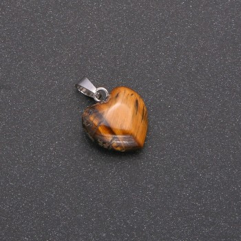 Pendant Heart Tiger's Eye 14x14x23mm