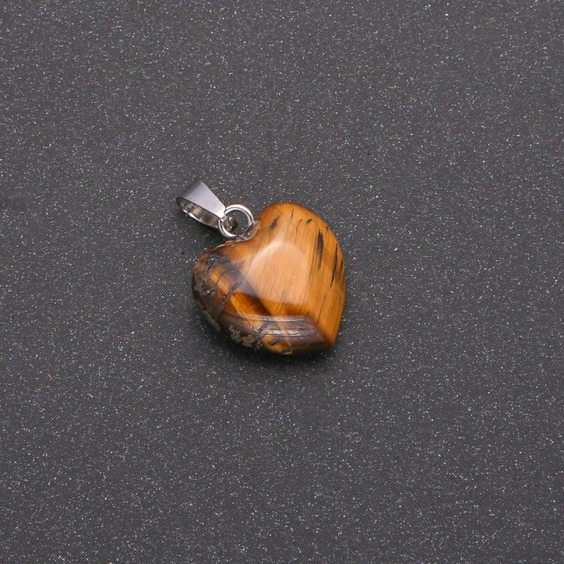 Pendant Heart Tiger's Eye 14x14x23mm