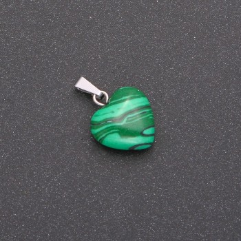 Pendant Heart Malachite (pressed) 14x14x23mm