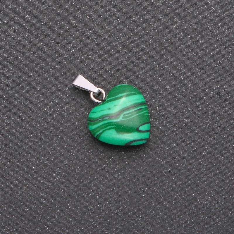 Pendant Heart Malachite (pressed) 14x14x23mm