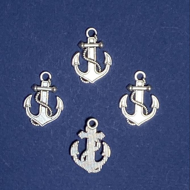 Pendant Fitting Anchor, colour silver 26x18mm pack 20g +/- 9pcs