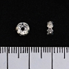 Dependant rondelle spacer with white crystals, metal colour silver, 5mm, 100 pcs pack