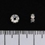 Dependant rondelle spacer with white crystals, metal colour silver, 5mm, 100 pcs pack