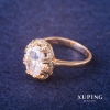 Xuping Ring with White Stone 18K Gold Plating, size 16