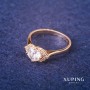 Xuping Ring with White Stone 18K Gold Plating, sizes 16, 17