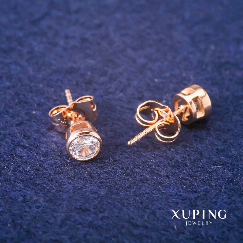 Xuping Earrings, Stud Earrings 6mm "18K Gold Plated"