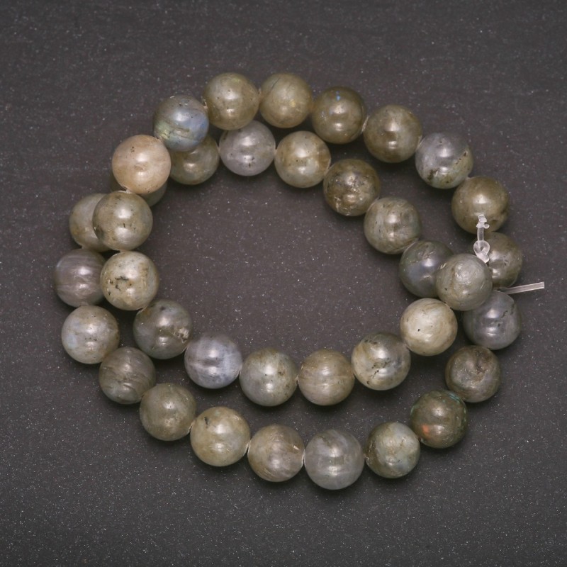Natural Labradorite Stone Beads, Smooth Round, 10mm Diameter, 38cm Length
