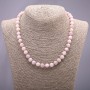 Natural Kunzite Necklace, Smooth Round Beads, diameter 8(+-)mm, length 45cm
