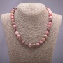 Natural Rhodochrosite Necklace, Smooth Round Beads, diameter 10mm, length 45cm
