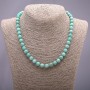 Natural Amazonite Necklace, Smooth Round Beads, diameter 8mm, length 45cm