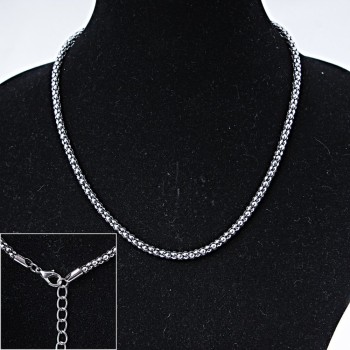Metal chain for costume jewellery, metal tube chain, 44 cm +