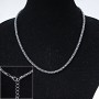 Metal chain for costume jewellery, metal tube chain, 44 cm +