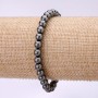 Hematite Bracelet, Smooth Round, 6mm Diameter, 18cm Length on Elastic