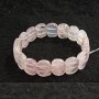 Rosy Quartz Beaded Elastic Bracelet with Oval Stones 13x18mm