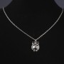 Owl pendant on chain, grey crystal, length 52cm, diameter 2.5cm