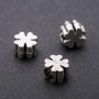 Pandora-Style Clover Bead Spacer, 10x7mm, inner diameter 5mm, pack 20g +/-12pcs