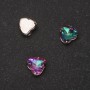 Price per pack /10pcs. Sew-on Crystal in Setting Heart 10mm Green-Raspberry