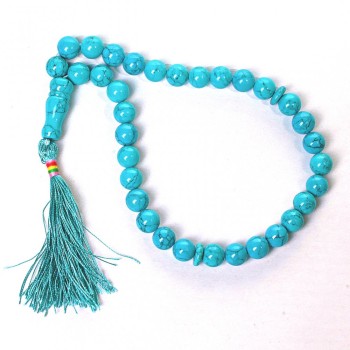 Blue Turquoise (Pressed) Beads 12 mm, 30 cm length
