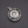 Natural Jasper Pendant in "Sun" Setting, 27mm diameter
