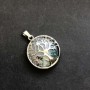 Pendant made of natural Moss Agate stone in a "Tree" setting, diameter 27mm