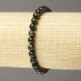 Elastic Bracelet Natural Stone Hawk's Eye Smooth Round Bead, Diameter 6mm+