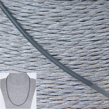 Price per pack /10 pcs. Grey rubber cord with clasp, diameter 3mm + -, length 60-65cm +