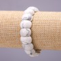 Cacholong Bracelet, 10x15mm(+/-) links on elastic, 18cm length