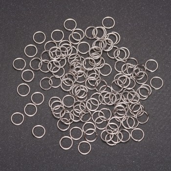 Jump Ring Finding, 7mm Diameter, Grey Metal, Pack 25g