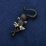 Cat Brooch, Black Enamel, Gold-Tone Metal, 25x55mm