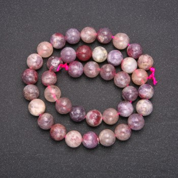 Natural Stone Beads Pink Tourmaline Smooth Round, Diameter 10 (+/-) mm, Length 38cm