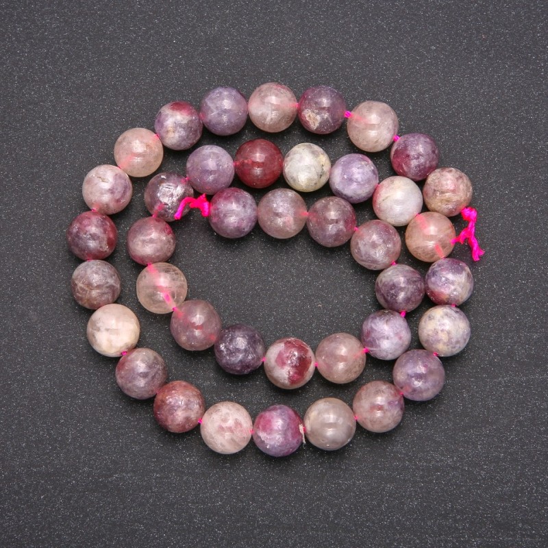 Natural Stone Beads Pink Tourmaline Smooth Round, Diameter 10 (+/-) mm, Length 38cm