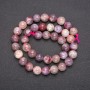 Natural Stone Beads Pink Tourmaline Smooth Round, Diameter 10 (+/-) mm, Length 38cm