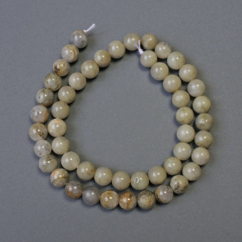 Natural Stone Beads Labradorite Smooth Round, Diameter 8 (+/-) mm, Length 38cm