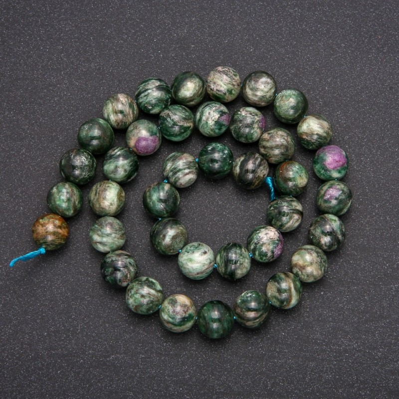 Natural Stone Beads Lepidolite Smooth Round, Diameter 10(+/-)mm, Length 38cm+