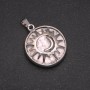 Natural Stone Cacholong Pendant in "Sun" Setting, 27mm Diameter