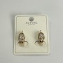 Xuping Earrings with White Stones 7x15mm, 18K Gold Plated