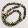 Dragon Blood Jasper Natural Stone Beads on Thread, Smooth Round, Diameter 6(+-)mm, Strand Length 38+-cm