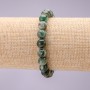 Natural Fuchsite (Muscovite) Stone Bracelet, Smooth Round, Diameter 8(+/-)mm, Length 18cm+/- Stretch