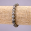 Natural Labradorite Stone Bracelet, Smooth Round, Diameter 8(+/-)mm on Elastic, Length 18cm