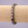 Natural Labradorite Stone Bracelet, Smooth Round, Diameter 8(+/-)mm on Elastic, Length 18cm