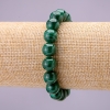 Natural Malachite Stone Bracelet, Smooth Round, Diameter 10(+/-)mm on Elastic, Length 18cm