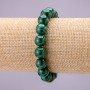 Natural Malachite Stone Bracelet, Smooth Round, Diameter 10(+/-)mm on Elastic, Length 18cm