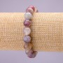 Natural Pink Tourmaline Stone Bracelet, Smooth Round, Diameter 10(+/-)mm on Elastic, Length 18cm