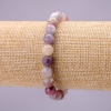 Natural Pink Tourmaline Stone Bracelet, Smooth Round, Diameter 8(+/-)mm on Elastic, Length 18cm