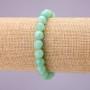 Natural Burmese Jadeite Stone Bracelet, Smooth Round, Diameter 8(+/-)mm on Elastic, Length 18cm