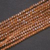 Czech Crystal Beads Transparent Amber with Petrol Lustre "Rondelle", 3.5x3(+/-)mm Diameter, Strand Length 38cm