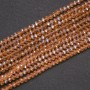 Czech Crystal Beads Transparent Amber with Petrol Lustre "Rondelle", 3.5x3(+/-)mm Diameter, Strand Length 38cm