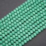Czech Crystal Beads Matte Pea Green "Rondelle", 8x6mm Diameter, Strand Length 38cm